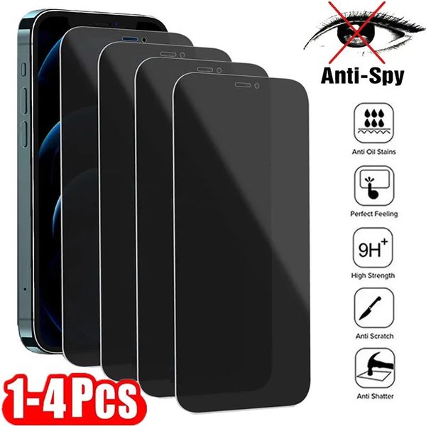 10 protectores de pantalla para teléfonos celulares 1-4 protectores de pantalla de privacidad para iPhone 12 13 Pro Max Mini 7 8 Plus Vidrio templado antiespía para iPhone 11 14 Pro Max XS XR X 231205