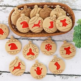 10pc Christmas Cookie Cutter Sauce Sauce Chocolate Moule de tampon de Noël Baule de Noël Moule de biscuit de Noël