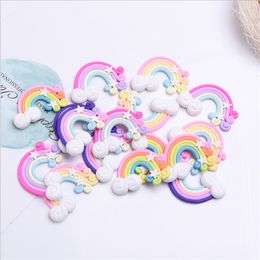 10pc arcilla hecha a mano DIY Rainbow Star Cake Topper decoraciones de fiesta de cumpleaños niño cumpleaños unicornio fiesta regalos de boda para invitados, W Y200903