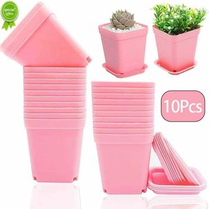 10PC Colorful Multi Square Nursery Flower Pot Plastic Nursery Pot Plant Seeds Nursery Box Transplant Flower Tray For Home Garden