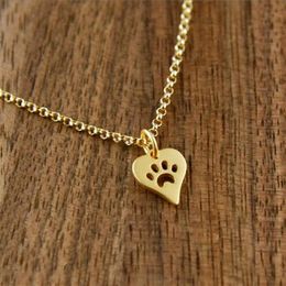 10pc chien path imprimé amour coeur pendentif collier femmes de la mode printemps animal animal chiot palme palé mark imprimer collier party gift231s