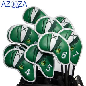 10pc Veste verte Golf Iron Head Covers Corne 49 ASPX Club Headcovers Heascover Drivers Putter Wood 240425