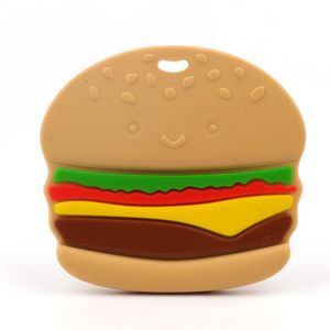Dentition en silicone de qualité alimentaire Hamburger Chips Cartoon Baby Teether Nursing Toys Infant Teething Soothers Toy