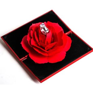 10PC boîtes à bijoux 3D mode bague élégante boîte rouge heureuse boîte de fiançailles de mariage Rose cadeau amour bijoux affichage étagère de rangement 231118