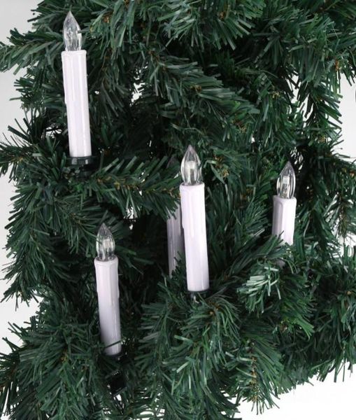 10pc LED bougie avec clips maison fête mariage arbre de Noël décor télécommandé sans flamme bougies de noël sans fil lumière Y1977712