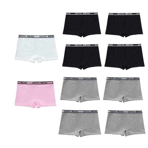 10 Pc/Lot Fille Sous-Vêtements Culotte Doux Enfants Boxer BreathablePanties Adolescent Sport Culotte 8-14 Ans 211122