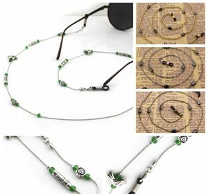 10pc / lot Rétros de style ethnique rétro Chaîne de lunettes de soleil en métal avec des pendents de bronze anciens porte-cordon de cordon longe en gros 240527