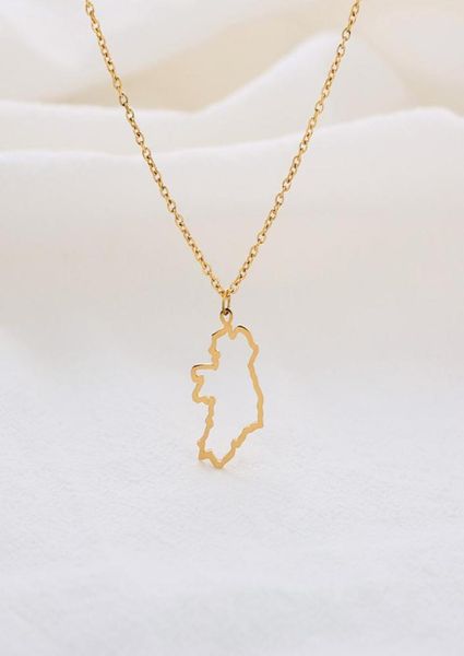 10 PC contour République d'Irlande carte collier continent Europe pays Dublin pendentif chaîne colliers pour patrie ville natale Iris1023174