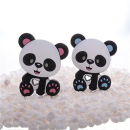 10 ST Panda Siliconen Baby bijtring BPA Gratis geboren tandjes ketting fopspeen ketting accessoires knaagdier food grade hanger speelgoed DIY 2111106