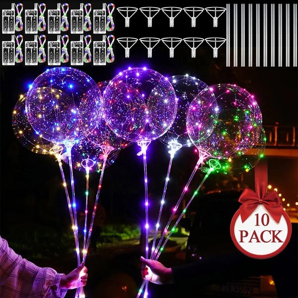 10PC Party Décoration LED ballons lumineux qui brillent dans les ballons d'hélium lumineux sombres avec des guirlandes lumineuses décorations de fête d'anniversaire de la Saint-Valentin 231212