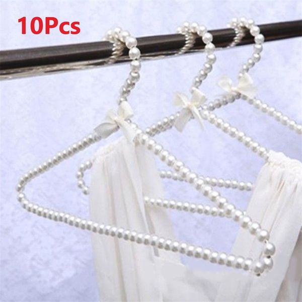 10pc perle cintre mode arc cintres pour vêtements 40cm maison placard économiseur d'espace robe support de rangement perle support 30cm pantalon cintre 220408