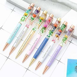 10pc gepersonaliseerde bloemenbalpennen pennen aangepaste naam bericht bruiloft bruidsmeisje jubileumkantoor cadeau