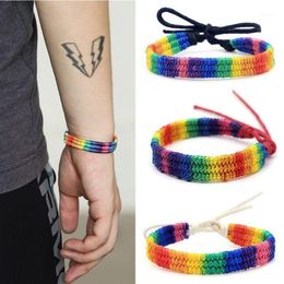 10pc arc-en-ciel Love Pride Bracelet Handmade Traided Friendship String Bracelet Gay Lesbien Amour de taille ajustée