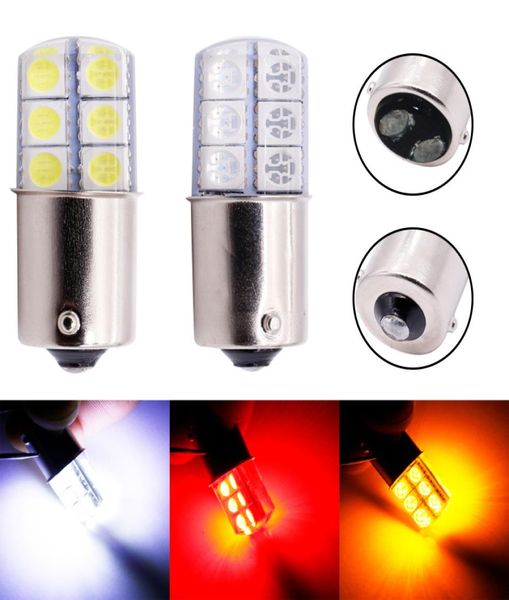 Lumières stroboscopiques blanches clignotantes S25 1156 BA15S p21w, 10 pièces, 5050 12SMD, gel de silice, DC12V, feu de stationnement arrière de voiture, feu stop, clignotant, Sign6955029