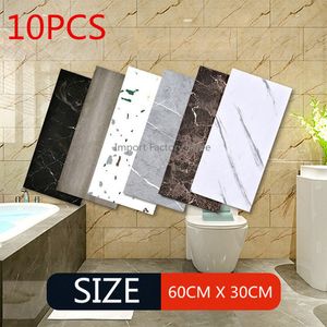 10PC auto-adhésif Pvc marbre carrelage étanche Stickers muraux salle de bain cuisine salon sol décoration de la maison sol autocollants