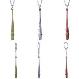 10pc Vintage Charme The Walking Dead Keychain Negans Bat Lucille Keyring Baseball Key Chain pour hommes Accessoires de bijoux enti￨rement 261c