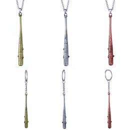 10pc Vintage Charme The Walking Dead Keychain Negans bat Lucille Keyring Baseball Key Chain pour hommes Accessoires de bijoux enti￨rement 279c