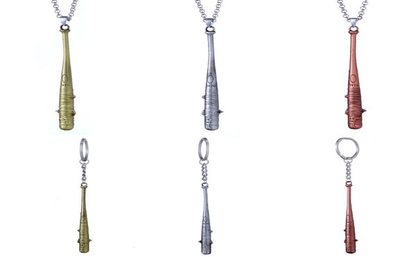 10pc Vintage Charme The Walking Dead Keychain Negans Bat Lucille Keyring Baseball Key Chain pour hommes Accessoires de bijoux Wholesa1763201