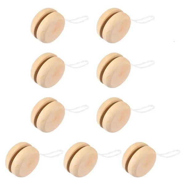 10 pièces en bois Yoyo jouet couleur Mini rond bricolage bébé balle artisanat fait à la main journal jouets enfants YoYo créatif Yo pour enfant cadeau 240329