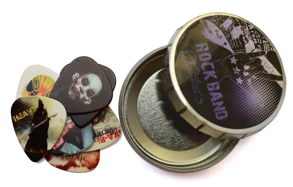 10 Uds 0,71mm nueva banda de Rock Popular y máscaras faciales de la ópera de Pekín púas de guitarra púas musicales