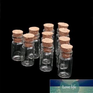 10 stks 1-20ml Mini Fancy Lege Glas Fles Wishing With Corks Stopper Ketting Hanger Essential Oil Tiny Fials Jars Containers