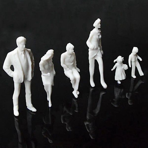 10pcs 1: 25/30 Figuras de personas Material Material ABS Plastic Sala Humana Humana Modelo Modelo Miniatura Pose de estilo múltiple