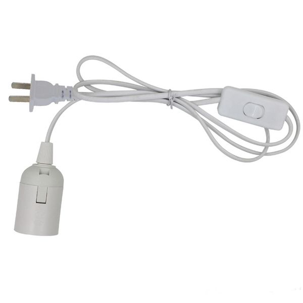 Envío gratuito, 10 Uds., cable de alimentación de 1,8 M, E27, portalámparas colgante, cable de enchufe UE/EE. UU. con interruptor de botón 303 para luz LED DIY