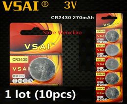 10 pièces 1 lot CR2430 3 V lithium li ion pile bouton CR 2430 3 volts liion piles VSAI 7571921