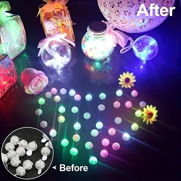 10 Uds. Mini luces Led impermeables de 10 colores, globos Led iluminados para decoraciones de fiesta luces de fiesta de neón