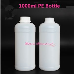 10pcs 1000ml industrial plastic bottles 35oz Food Grade Material PE Natural Color 1 liter HDPE plastic bottle narrow mouth Round Container