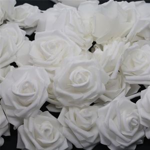 10 UDS-100 Uds. Cabeza de flor de rosa de espuma de PE blanca rosa Artificial para decoración del hogar coronas de flores fiesta de boda decoración DIY 279d