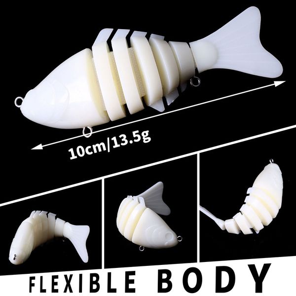 10 Uds 10CM 13,5g cebos desnudos en blanco articulados crankbait Minnow cebo sin pintar cuerpos de señuelo cebo de pesca