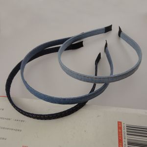 10 STKS 10mm Denim blauwe Stof Bedekt Metalen Hoofdbanden Zoom randen Plain bands voor DIY sieraden Haar hoops192I