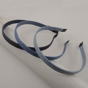 10PCS 10mm Denim blauw Stof Bedekt Metalen Hoofdbanden Zoom randen Plain bands voor DIY sieraden Haar hoops249z