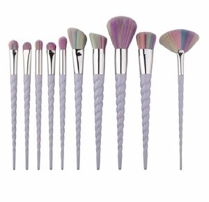 Le maquillage chaud de 10 PC brosses les outils de maquillage des brosses du ventilateur en stock