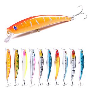 HENGJIA 90 pièces brochet poisson leurre matériel appât pesca flottant truite vairon deux crochets 11.5 CM 11.2G 4 # pêche wobblers