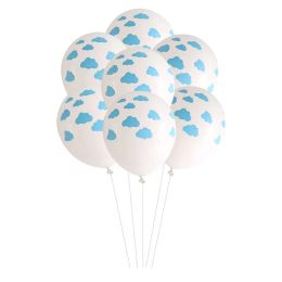 10pcs 12 "Blue Blanc Cloud Balloons garçon avion jouet anniversaire de mariage décor de mariage hawaï thème des enfants