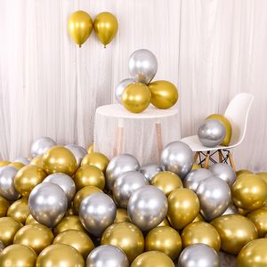 10 pièces 12 pouces argent or métallisé ballons en Latex ballon en métal nacré couleurs or Globos mariage fête d'anniversaire fournitures ballon