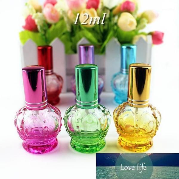 10PCS 12ml Crown Botellas de vidrio de perfume vacías Atomizador portátil Parfum Spray Botella recargable Embalaje Botella de aroma Travel1