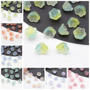 10pcs 12mm Flower Shape Lampwork Crystal Glass Loose Beads for Jewelry Making DIY Crafts Findings