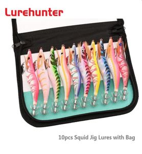 10pcs 13 5cm 21 5G LUR LUR LUR SECHE JIGS SQUIDS 3 5 Crochet Creacon en bois Lures de pêche artificielle Bât de pêche en bois 21545579567