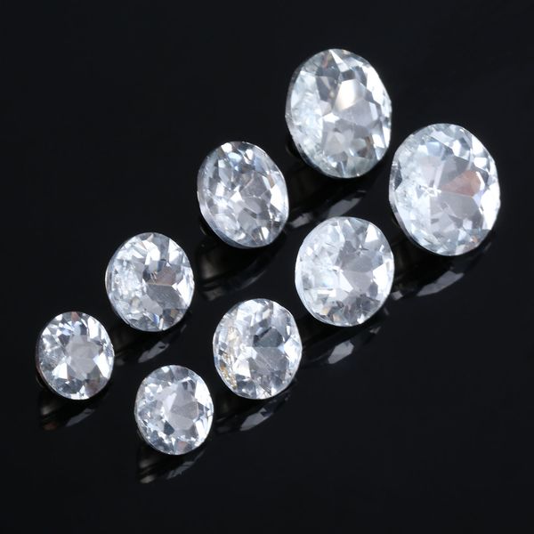 10pcs 14/16/18 / 22 mm de diamètre en verre diamant Crystal en verre rembourrage des ongles Nails Clous