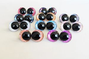 10 stuks 14mm 16mm 18mm 23mm 28mm Ronde Cartoon glitter speelgoed veiligheid ogen pop leerling ogen met ring voor handverf ogen ---T10 240106