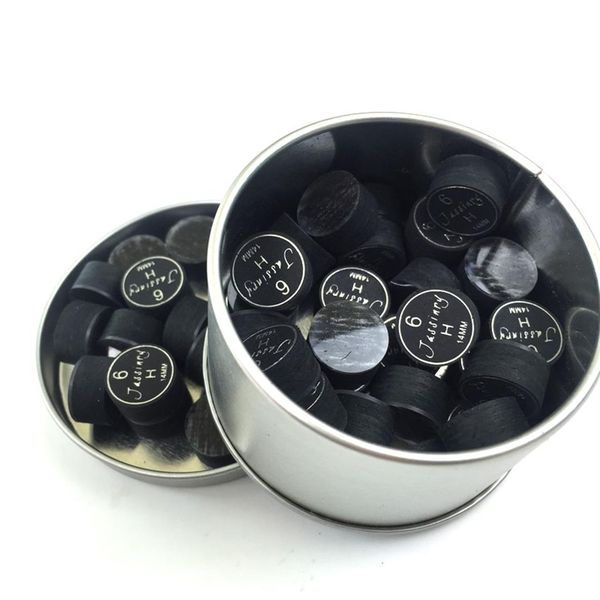 10 Uds. Puntas de taco de billar de 14mm, color negro, 6 capas con cojín transparente en S M H, alta calidad para tacos de juego, 232c