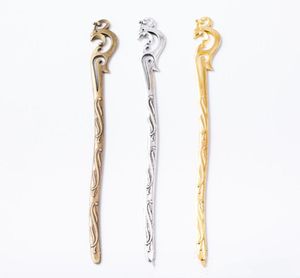 10pcs 15917 mm Antique Bronze Hairpin Hair Hair Stick Phoenix Hairstick Diy Hairwear Bohemian Hair Bijoux Bookmark Fashion5511152