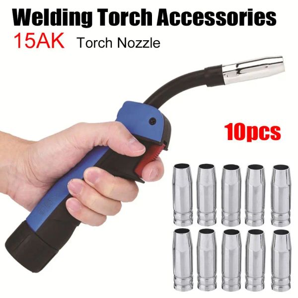 10pcs 15Ak Soudage Buse Tig Tig Torch Consommation en laiton conique MIG Mag Souder Accessoire MB15AK