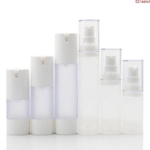 10 pçs 15ml 30ml 50ml branco vazio plástico cosméticos mal ventilado bomba garrafas recipiente de vácuo de viagem acessórios de maquiagem bens intestino