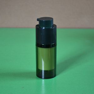 Botella con bomba de plástico rotativa sin aire, 10 Uds., 15ml, vacía (cabeza escalable), loción cosmética verde, crema, emulsión, envase para embalaje SP89