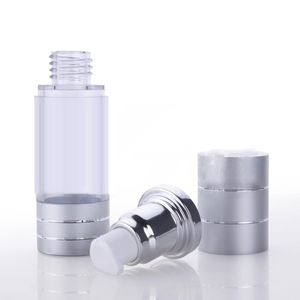 10 stks 15 ml kleine mini lege folie cap toner parfum geperst roterende navulbare airless cosmetische fles monster make-up