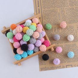 10pcs 16 mm crochet en bois perle bébé pile de tricot de tricot pour bricolage d'allaitement infirmier